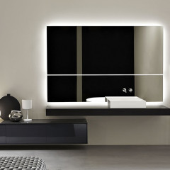 Antonio Lupi Stratos Раковина накладная (тип A) прямоугольная, 40х63см, без перелива, с д/клапаном (хром), мат-л: Flumood, цвет: белый