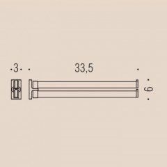 Colombo Look Полотенцедержатель двойной 33.5см, цвет: чёрный матовый