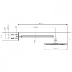 BOSSINI DREAM-OKI Верхний душ 300 mm 1 режим, с держателем 28 mm x 500 mm, цвет: хром