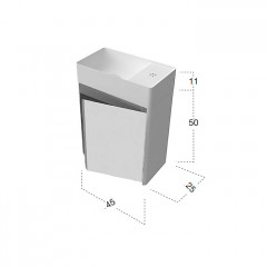 ANTONIO LUPI SIMPLO Тумба под раковину Simplomani 450х250х500 мм., 1 дверца петли справа, 1 полка, цвет Bianco goffrato