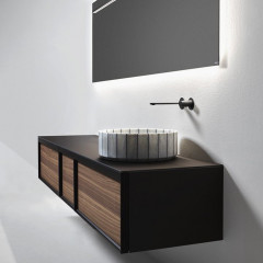 ANTONIO LUPI FONTE Раковина Ø450х150 мм., для установки на столешницу, в комплекте с донным клапаном, мрамор Carrara