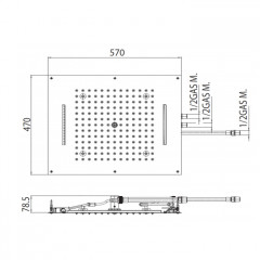 BOSSINI DREAM/3 Верхний душ 570 x 470 mm, с 4 LED RGB, 3 режима (дождь, каскад, водопад), блок питания/управления, Cromoterapia, цвет: хром