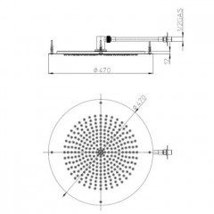 BOSSINI DREAM-OKI Верхний душ круглый 470 mm, цвет: белый матовый