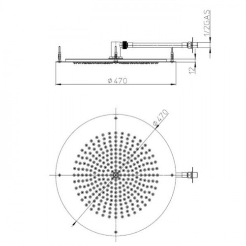 BOSSINI DREAM-OKI Верхний душ круглый 470 mm, цвет: белый матовый