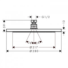 Hansgrohe Croma Верхний душ Ø28см., цвет: черный матовый