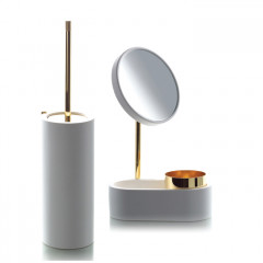 Bertocci Easy Ерш напольный из композита, отделка"тысяча строк", цвет: белый матовый/золото