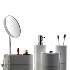 Bertocci Easy Стакан настольный, цвет: белый матовый/хром