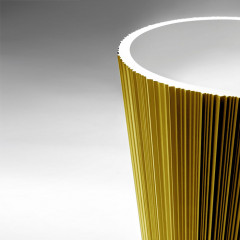 ANTONIO LUPI PLISSE Раковина напольная Ø470х850 мм., слив в пол, с сифоном, дон клап и гибк шланг, Flumood, отделка снаружи Brass powder, внутри белый