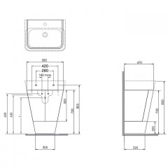 AZZURRA BUILD Тумба напольная под раковину 65 см, 59х47х50 см, с 1 ящиком, цвет Olmo naturale