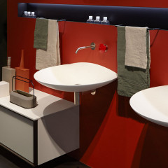 Antonio Lupi Venere Раковина подвесная овальная, 40х60см, без отв под смес, без перелива, с д/клапаном (хром), мат-л: Flumood, цвет: белый