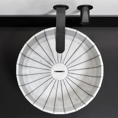 ANTONIO LUPI FONTE Раковина Ø450х150 мм., для установки на столешницу, в комплекте с донным клапаном, мрамор Carrara