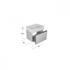 ANTONIO LUPI GRAFFIOMOOD Раковина 540х470х130 мм, подвесная/накладная, с 1 отверстием для смесителя, с самотечным донным клапаном, Flumood, цвет белый