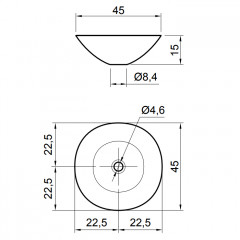 Antonio Lupi Servo Раковина накладная 45х45см, без отв под смес, без перелива, с д/клапаном (хром), мат-л: Flumood, цвет: белый