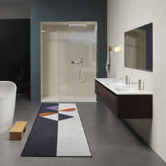 ANTONIO LUPI ATELIER Тумба 450х540х375 мм., подвесная, 1 ящик, ручка C, боковина слева Rovere thermo, рама черный матовый, фронт Rovere thermo