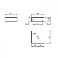 Antonio Lupi Stratos Раковина накладная (тип A) квадратная, 40х40см, без отв под смес, без перелива, с д/клапаном (хром), мат-л: Flumood, цвет: белый