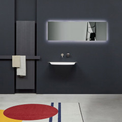 ANTONIO LUPI SOFFIO Раковина встраиваемая в стену 860х506х775 мм., с подсветкой, с донным клапаном, сифоном и гибким шлангом, Corian, цвет белый