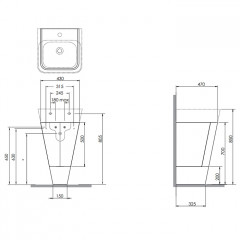 AZZURRA BUILD Тумба напольная под раковину 50 см, 44х47х70 см, с 1 ящиком, цвет Cement
