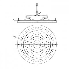 BOSSINI DREAM-XL OK Верхний душ 1000 mm, с 12 LED RGB, блок питания/управления, Cromoterapia, цвет: хром