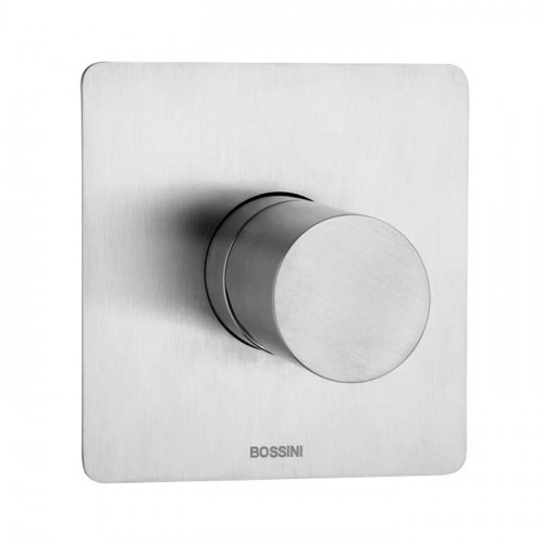 Bossini Inox Смеситель для душа на 1 выход (внешняя часть - настенная накладка и круглая ручка), цвет: глянцевая сталь