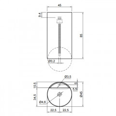 ANTONIO LUPI SIMPLO Раковина Ø450х850 мм., напольная, слив в пол, без отв. под смеситель, с нажимным донным клапаном и сифоном, Flumood, цвет белый