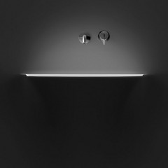 ANTONIO LUPI SOFFIO Раковина встраиваемая в стену 860х506х775 мм., с подсветкой, с донным клапаном, сифоном и гибким шлангом, Corian, цвет белый