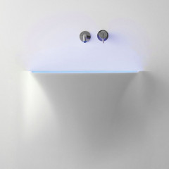 ANTONIO LUPI SOFFIO Раковина встраиваемая в стену 860х506х775 мм., с подсветкой, с донным клапаном, сифоном и гибким шлангом, Corian, цвет белый