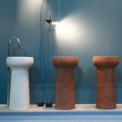 AZZURRA GRAAL Раковина напольная d40 h85 см, без отв. под смеситель , слив в встену, цвет белый