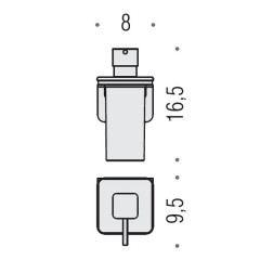 Colombo Over Дозатор для жидкого мыла, подвесной, цвет: матовая сталь/матовое стекло