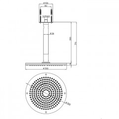 BOSSINI DREAM-OKI Верхний душ 300 mm 1 режим - держателем вертикальным 300 x 36 mm, цвет: хром