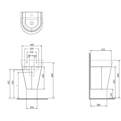 AZZURRA FORMA Тумба подвесная для раковины 50см, с 2 дверцами, 50х47х50 см, цвет Cement