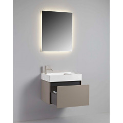 ANTONIO LUPI SIMPLO Раковина накладная 630х420х110 мм., с 1 отверстием для смесителя (слева), без перелива, с д/клапаном (хром), Flumood, цвет белый