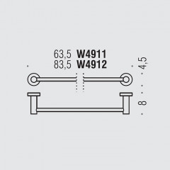 Colombo Plus Полотенцедержатель 83.5см, цвет: чёрный матовый