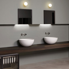 Antonio Lupi Urnamood Раковина накладная овальная, Ø50х60см, без отв под смес, без перелива, с д/клапаном (хром), сифоном, мат-л: Flumood, цвет: белый