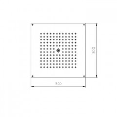 BOSSINI PARIS-CUBE Верхний душ 300 x 300 mm, настенный кронштейн 28 x 400 mm, цвет: хром