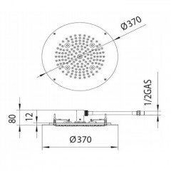 BOSSINI DREAM-OKI Верхний душ 370 mm с 4 LED (белый), блок питания/управления, цвет: хром