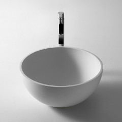 Antonio Lupi Urnamood Раковина накладная овальная, Ø50х60см, без отв под смес, без перелива, с д/клапаном (хром), сифоном, мат-л: Flumood, цвет: белый