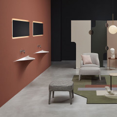 ANTONIO LUPI SILENZIO Раковина встраиваемая в стену 1774х915х476 мм, с подсветкой, донным клап, сифоном, гибким шлангом и трансфор, Corian, цвет белый