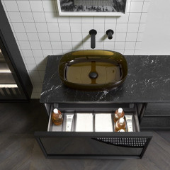 ANTONIO LUPI BEMADE База 360х540х250 мм., подвесная, 1 открытое отделение, с внутренней подсветкой, отделка Rovere Ardesia