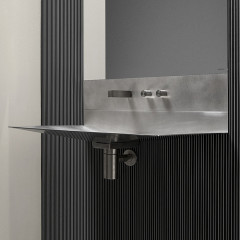 ANTONIO LUPI LAVANDINO Раковина подвесная 720х445х275 мм., из нержавеющей стали, со смесителем и самотечным донным клапаном, Stainless steel 316/L