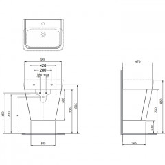AZZURRA BUILD Тумба подвесная под раковину 65 см, 59х47х50 см, с 1 ящиком, цвет Olmo naturale