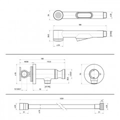 BOSSINI MACAN Гигиенический душ с прогрессивным смесителем, лейка пластиковая, шланг Cromolux 125 см, цвет хром