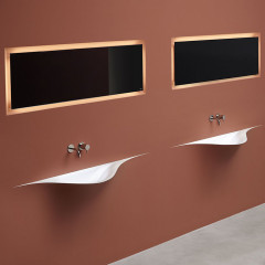 ANTONIO LUPI SILENZIO Раковина встраиваемая в стену 1774х915х476 мм, с подсветкой, донным клап, сифоном, гибким шлангом и трансфор, Corian, цвет белый