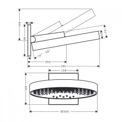 Hansgrohe Rainfinity Верхний душ 360 3jet, цвет: шлифованная бронза