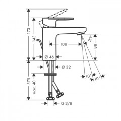 Hansgrohe Vernis Blend Смеситель для раковины, излив 100 мм, с донным клапаном, цвет: хром