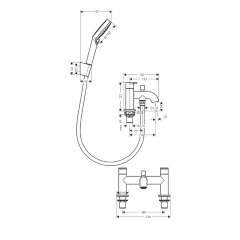 Hansgrohe Vernis Blend Смеситель на край ванны, на 2 отверстия, цвет: хром