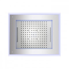 BOSSINI FRAME Верхний душ 600х500 мм., встраиваемый в потолок, 4 режима, хромотерапия, цвет хром