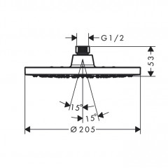 Hansgrohe Vernis Blend Верхний душ 200 1jet EcoSmart, цвет: матовый черный