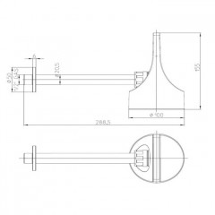 BOSSINI APICE Верхний душ100 мм., с настенным держателем 238,5 мм., цвет черный матовый