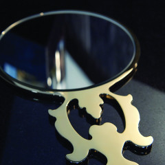 Bertocci Grimilde Косметическое ручное/настенное зеркало без подсветки, 2-х кратное увеличение, цвет: золото