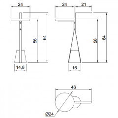 ANTONIO LUPI HALO Полотенцедержатель напольный 460х240х640 мм., база из мрамора Carrara satinato, столешн белая из Flumood, структ Veneziano goffrato